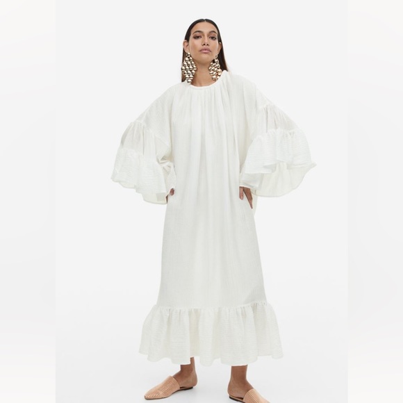 Nwt h&m flounced kaftan dress - Picture 4 of 5